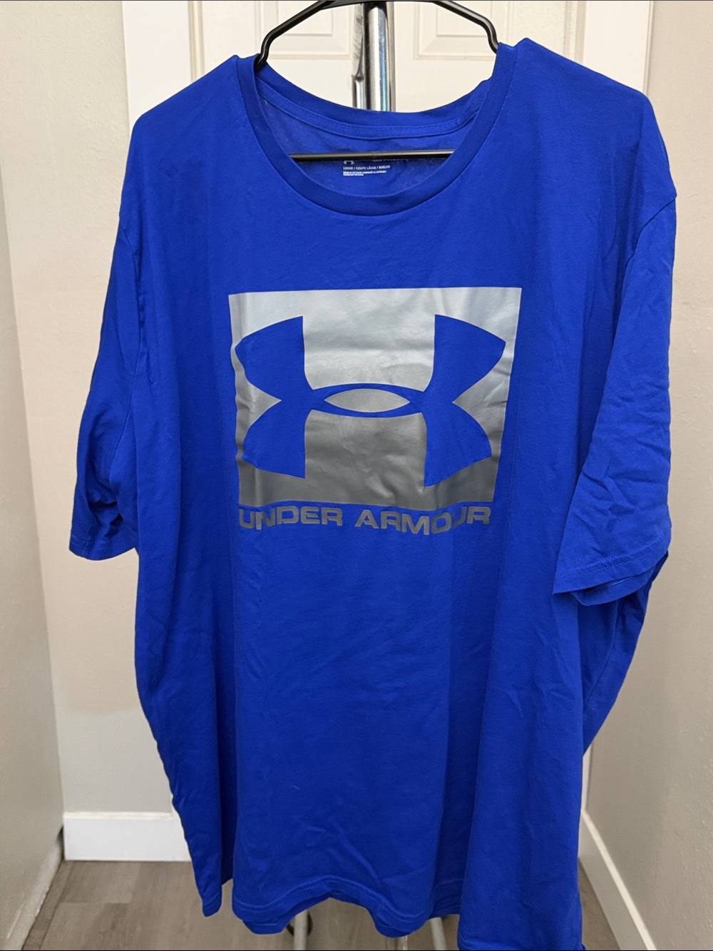 Under Armour Royal Blue Short-Sleeve Logo Tee with Silver Emblem